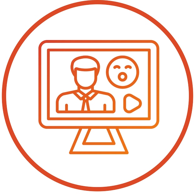 Estilo de icono de vídeo de reacción de diseño vectorial