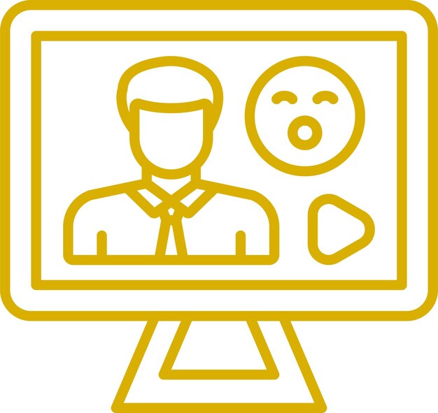 Estilo de icono de vídeo de reacción de diseño vectorial