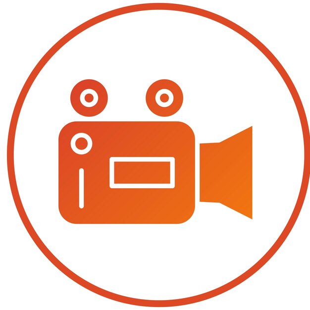 Estilo del icono de la videocámara de diseño vectorial