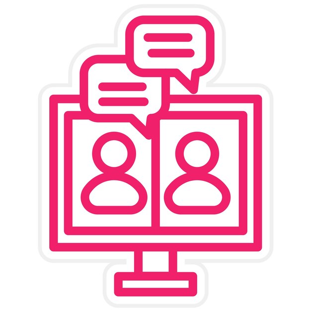Estilo de icono de videoconferencia de diseño vectorial