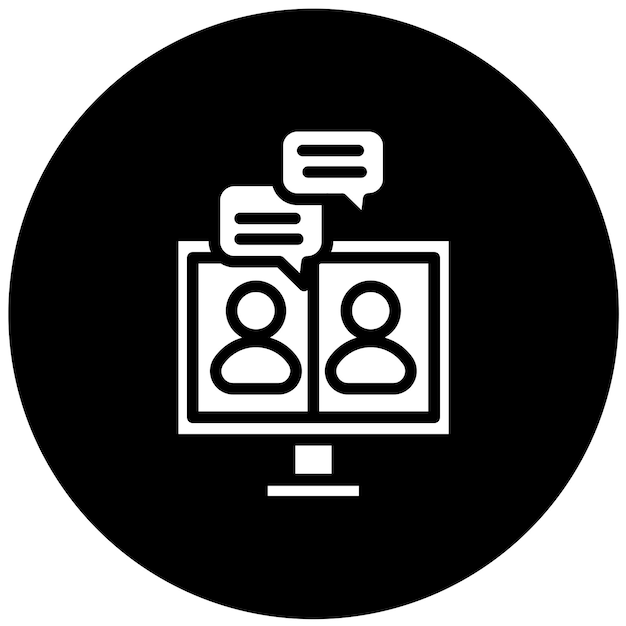 Estilo de icono de videoconferencia de diseño vectorial