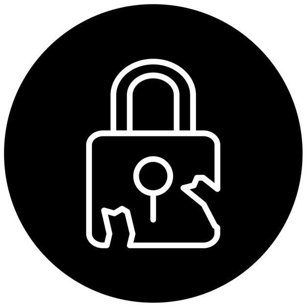 Estilo del icono de violación de datos de diseño vectorial