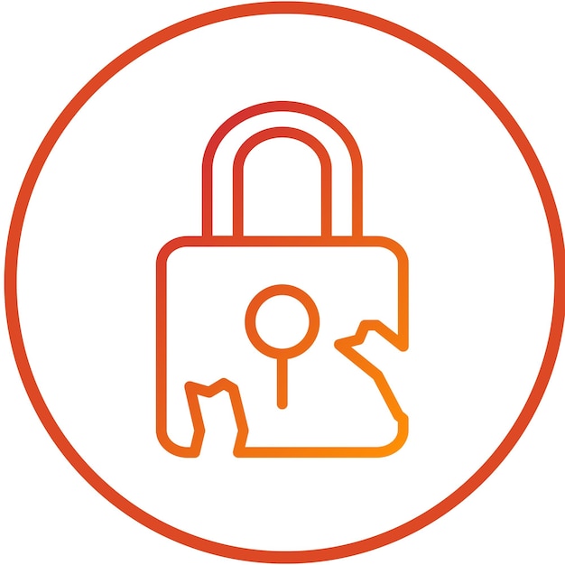 Estilo del icono de violación de datos de diseño vectorial