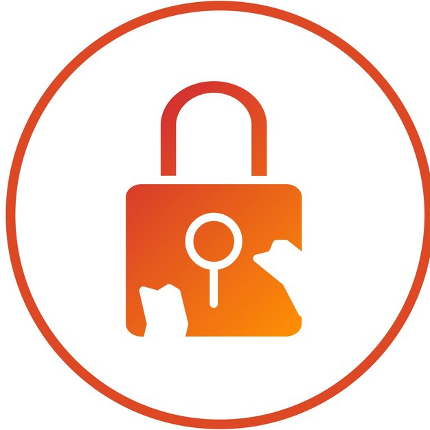 Estilo del icono de violación de datos de diseño vectorial
