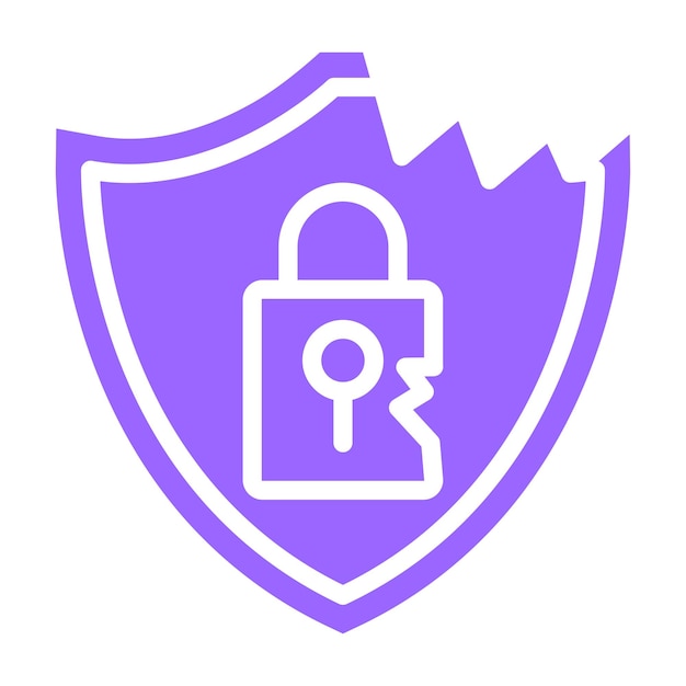 Estilo del icono de violación de datos de diseño vectorial