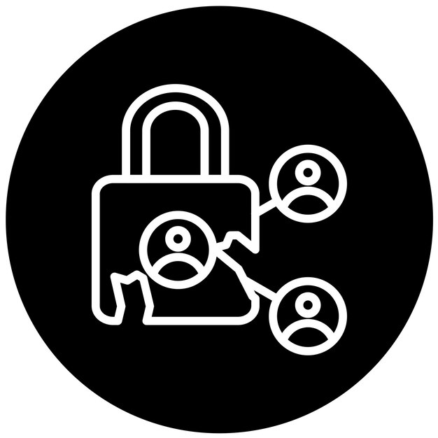Estilo del icono de violación de la red de diseño vectorial
