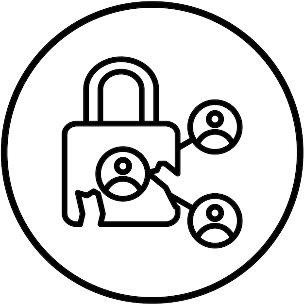 Estilo del icono de violación de la red de diseño vectorial