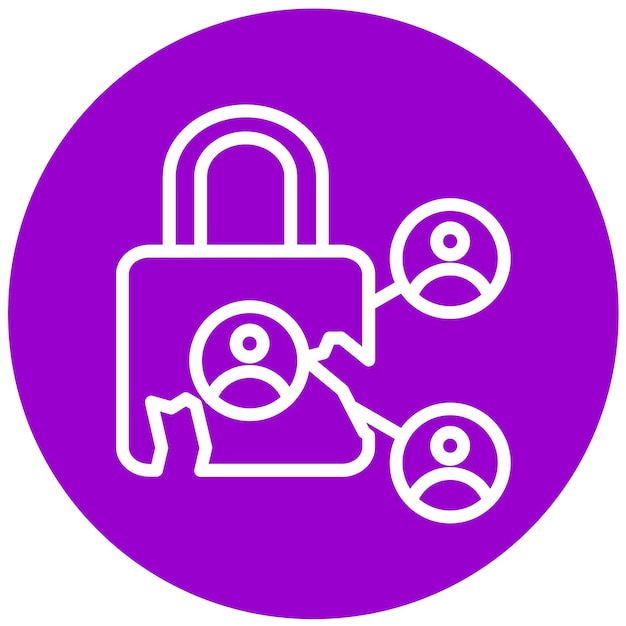 Estilo del icono de violación de la red de diseño vectorial