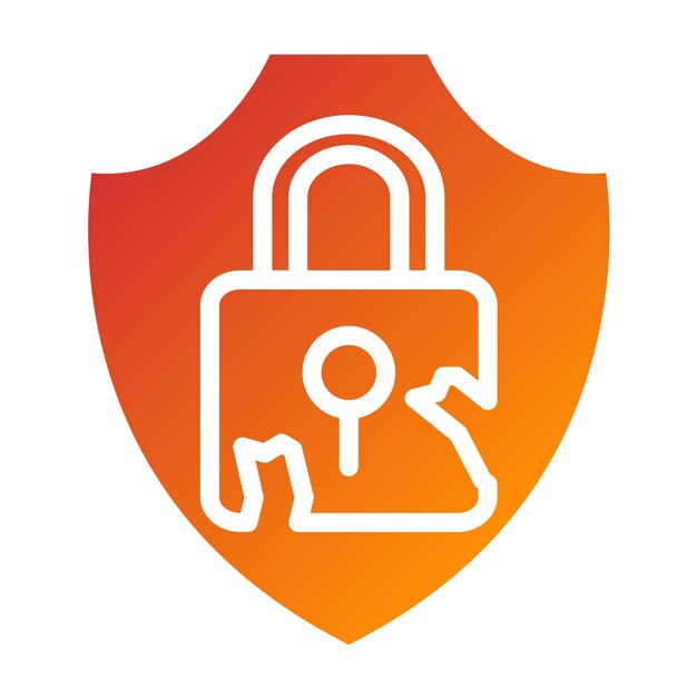 Estilo del icono de violación de seguridad de diseño vectorial