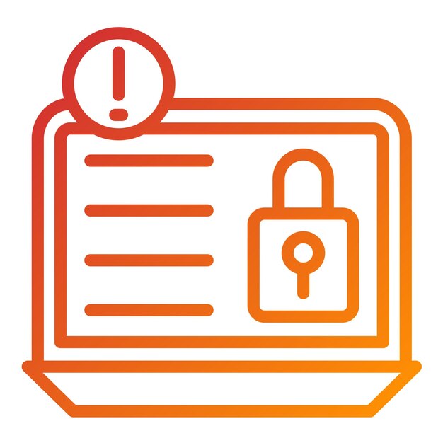 Estilo del icono de violación de seguridad de diseño vectorial