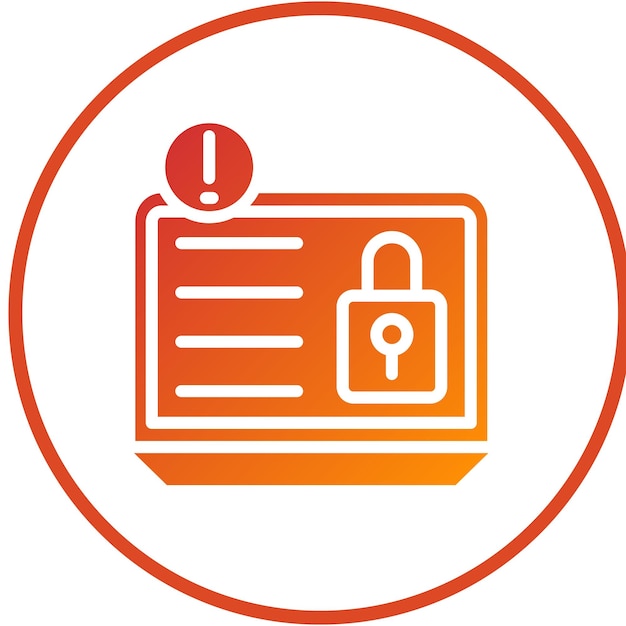 Estilo del icono de violación de seguridad de diseño vectorial
