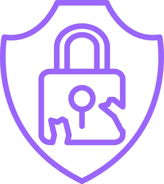 Estilo del icono de violación de seguridad de diseño vectorial