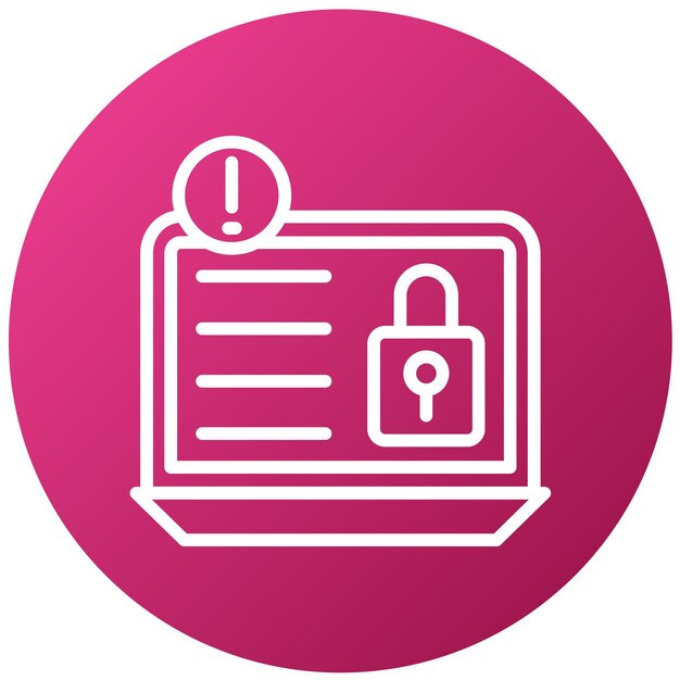 Estilo del icono de violación de seguridad de diseño vectorial