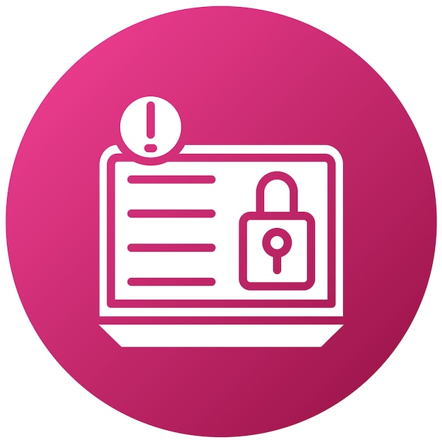 Estilo del icono de violación de seguridad de diseño vectorial