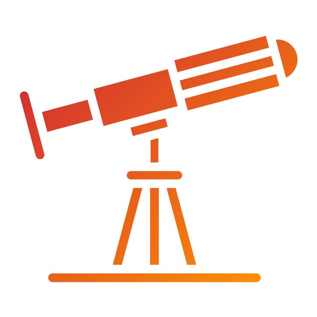 Estilo del icono de visión del telescopio de diseño vectorial