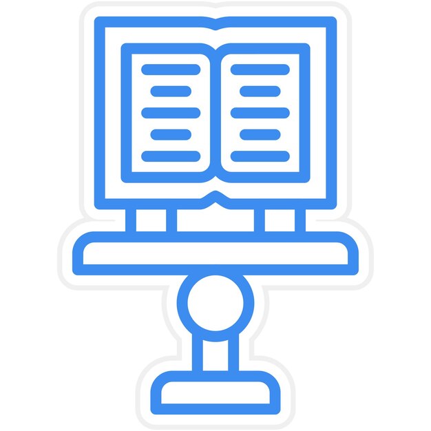Estilo de icono de visualización de libros de diseño vectorial