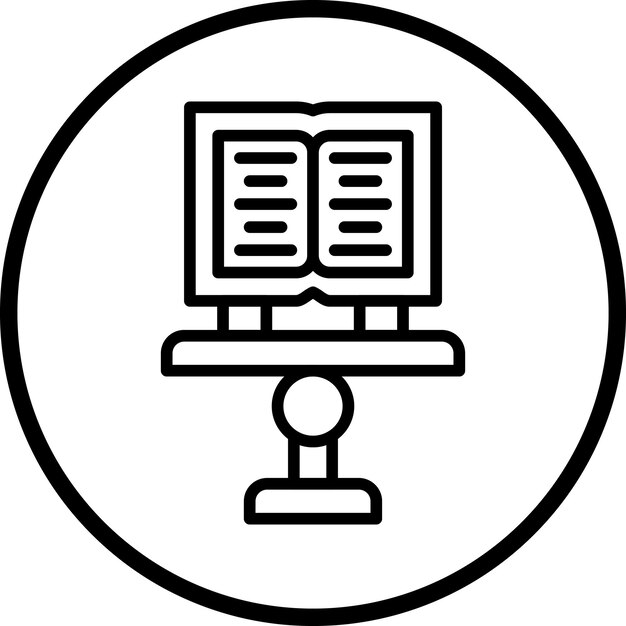 Estilo de icono de visualización de libros de diseño vectorial