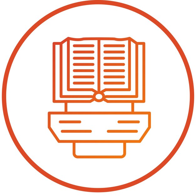 Estilo de icono de visualización de libros de diseño vectorial