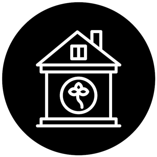 Estilo de icono de vivienda ecológica de diseño vectorial