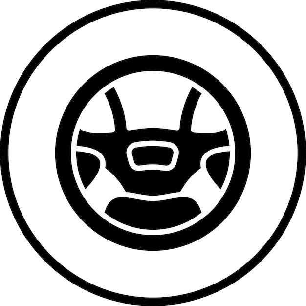 Estilo del icono del volante de diseño vectorial