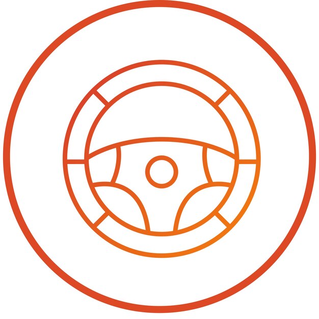 Estilo del icono del volante de diseño vectorial