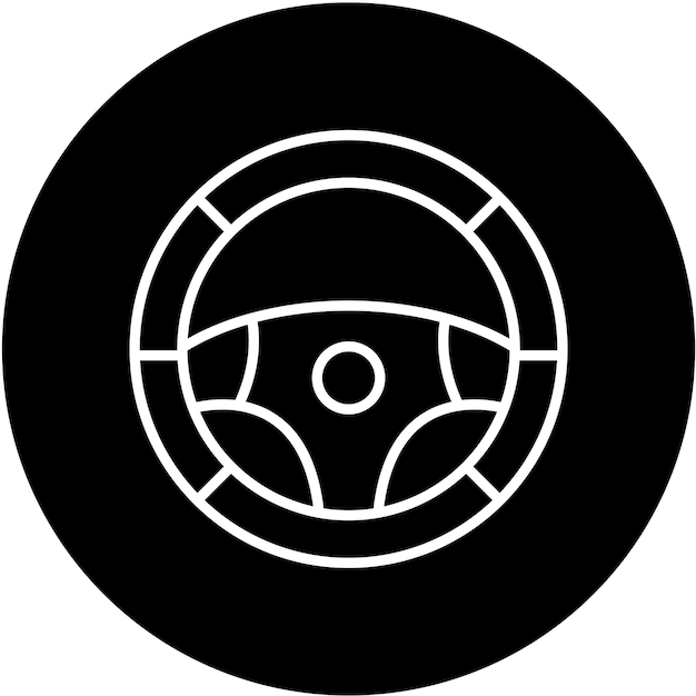Estilo del icono del volante de diseño vectorial