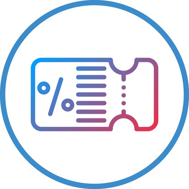 Estilo del icono del voucher de descuento de diseño vectorial