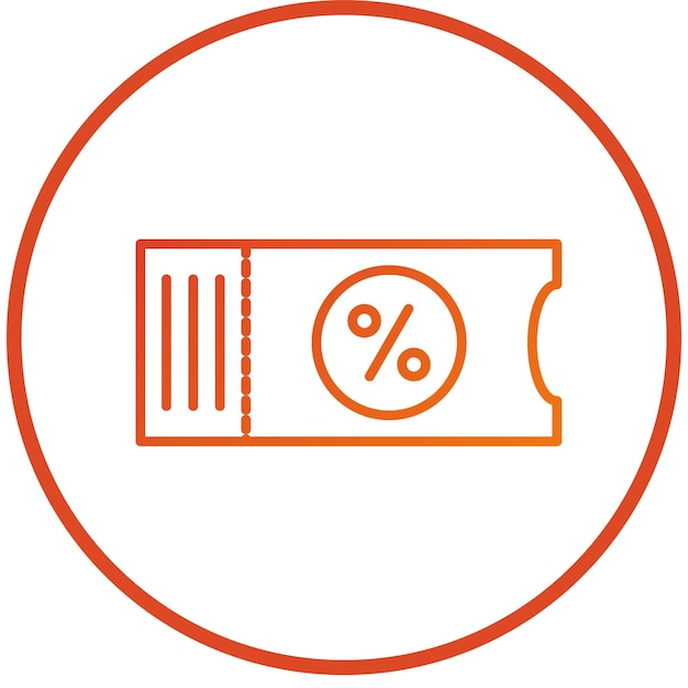 Estilo del icono del voucher de descuento de diseño vectorial