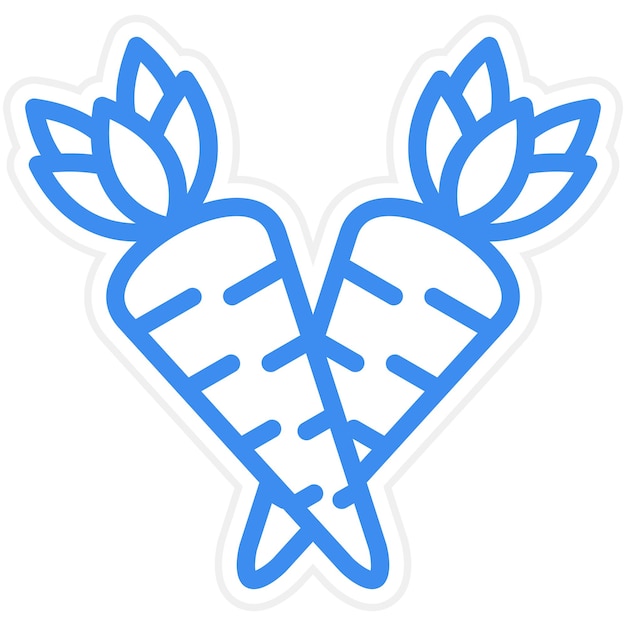 Estilo del icono de las zanahorias