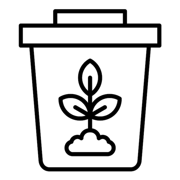 Estilo de ilustración del compost vectorial del contenedor