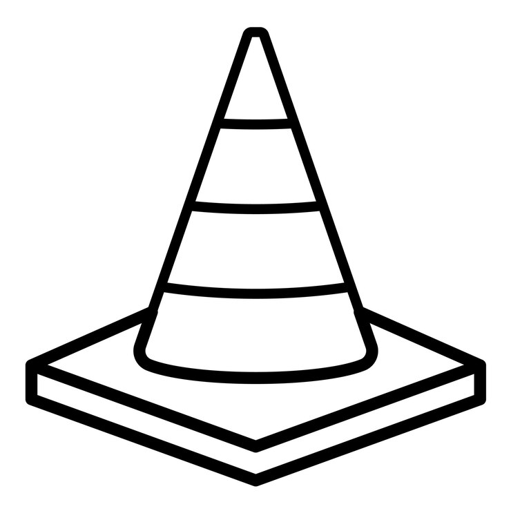 Vector estilo de ilustración del cono vectorial de tráfico