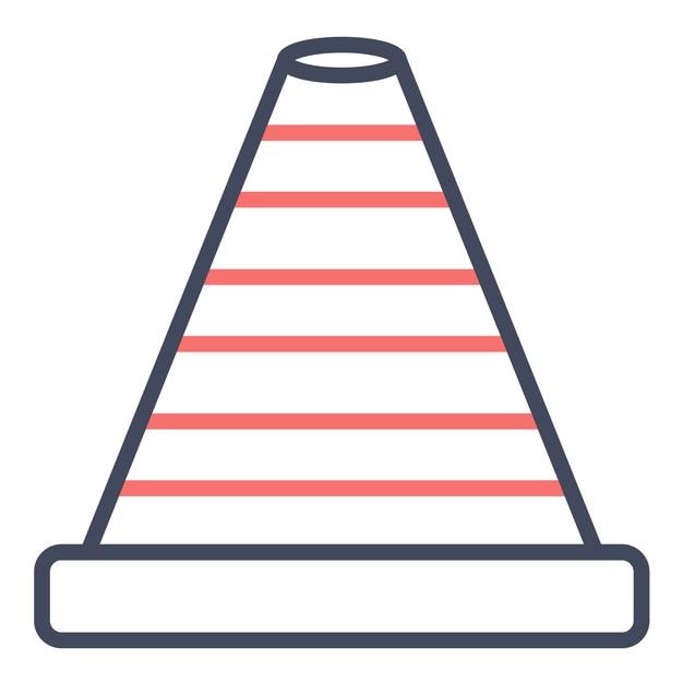 Estilo de ilustración del cono vectorial de tráfico