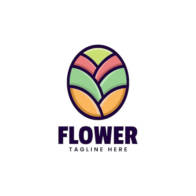 Estilo de ilustración de flor de logotipo vectorial