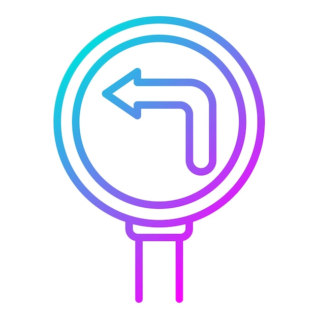 Estilo de ilustración de giro vectorial hacia la izquierda