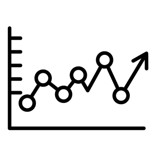 Estilo de ilustración del gráfico vectorial de línea ascendente