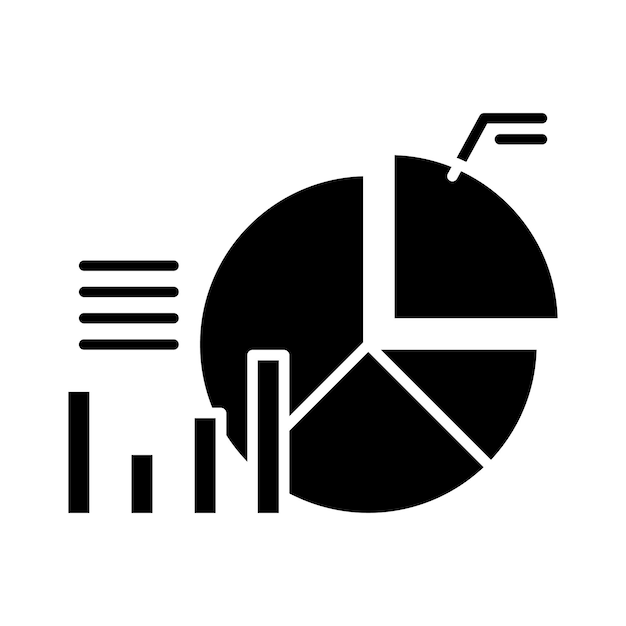Estilo de ilustración del gráfico vectorial de la torta