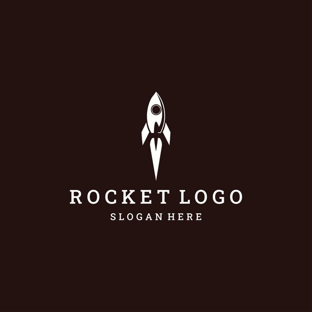 Estilo de ilustración del icono vectorial del logotipo del cohete