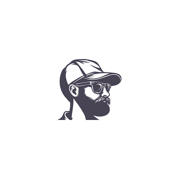 Estilo de ilustración del icono vectorial del logotipo del hombre