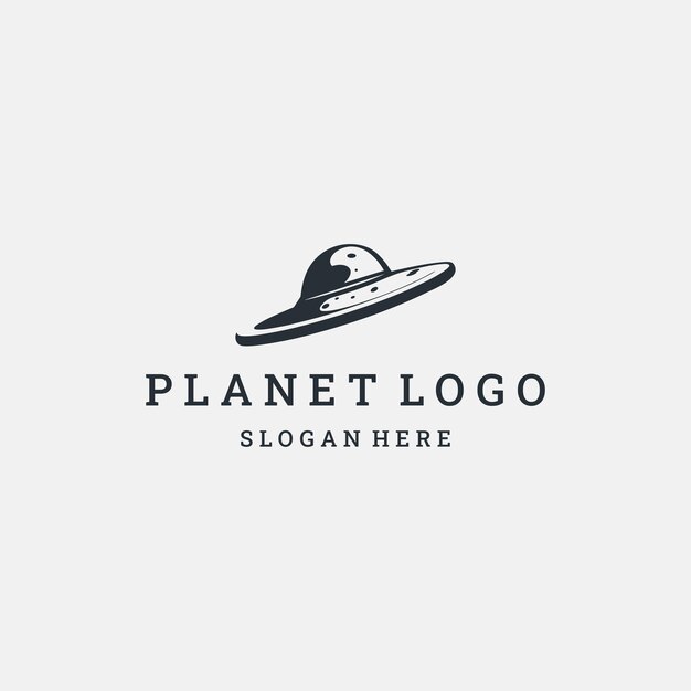 Estilo de ilustración del icono vectorial del logotipo del planeta