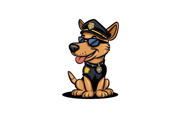 Estilo de ilustración del icono vectorial del logotipo de la policía