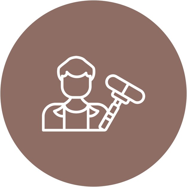 Estilo de ilustración del operador vectorial de boom