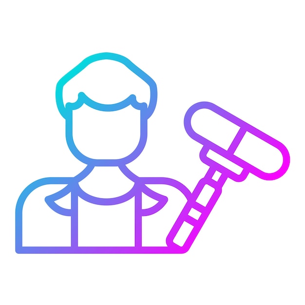 Estilo de ilustración del operador vectorial de boom