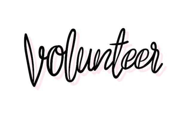 Estilo de ilustración de tipografía de Handwriting Volunteer