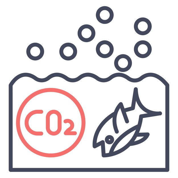 Estilo de ilustración del vector de acidez del océano