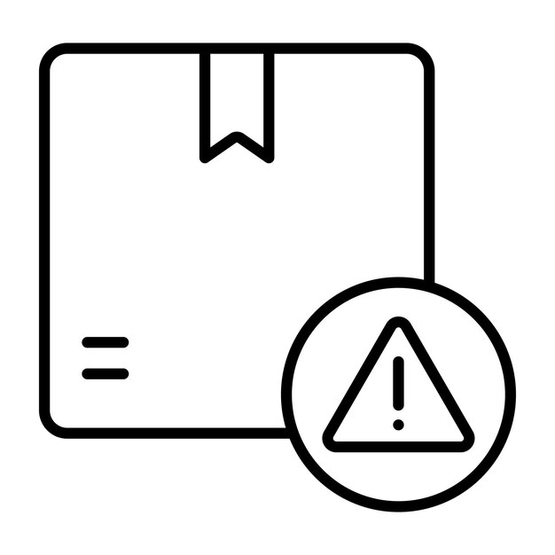 Estilo de la ilustración del vector de advertencia de entrega
