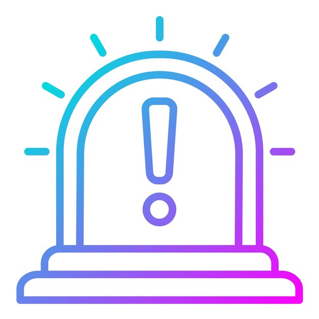 Estilo de la ilustración del vector de alarma de advertencia