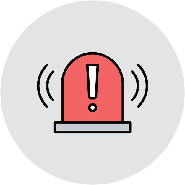 Estilo de ilustración del vector de la alarma de incendio