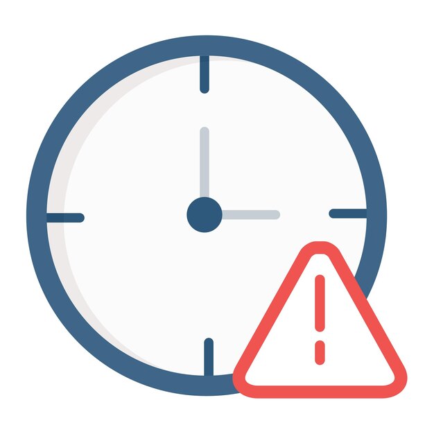Estilo de ilustración del vector de alerta de tiempo