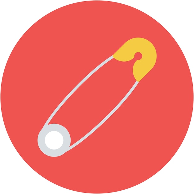 Estilo de ilustración del vector del alfiler de seguridad