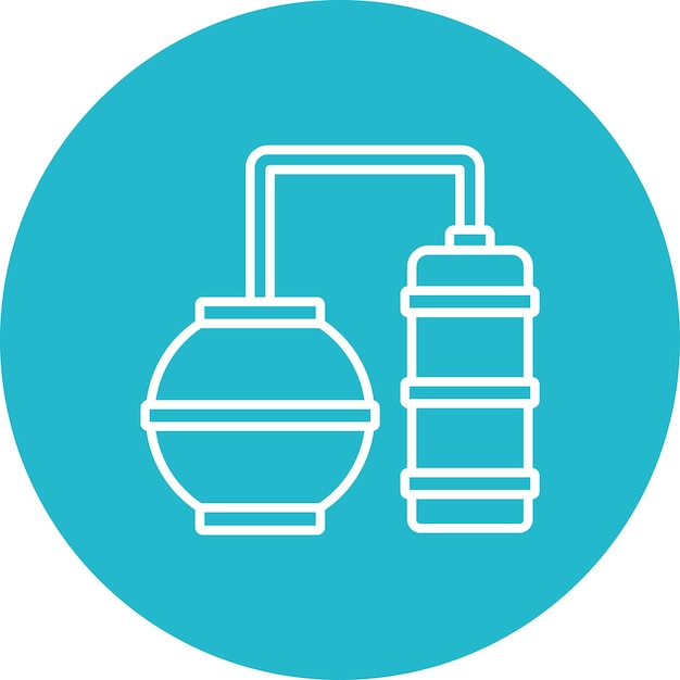 Estilo de la ilustración del vector de almacenamiento de gas